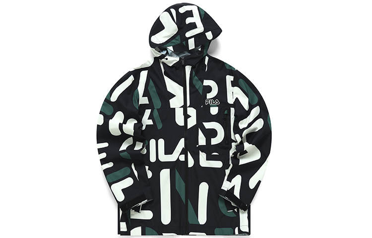 FILA Jackets Men's Black Hooded Moderate Other