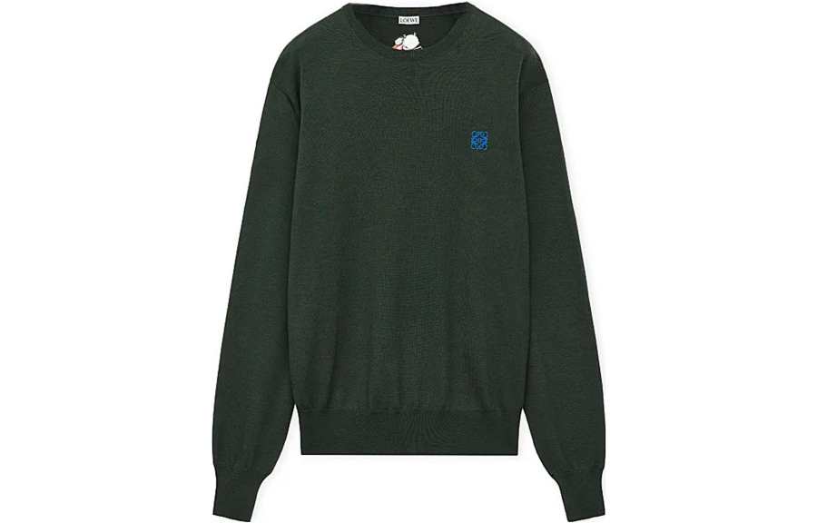 LOEWE LOEWE SS24 Sweater Men's Dark Khaki Green