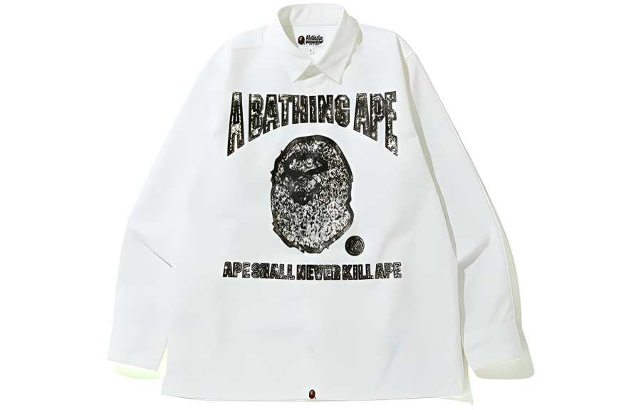 A BATHING APE Bape Jewelry Motif Wide Shirt