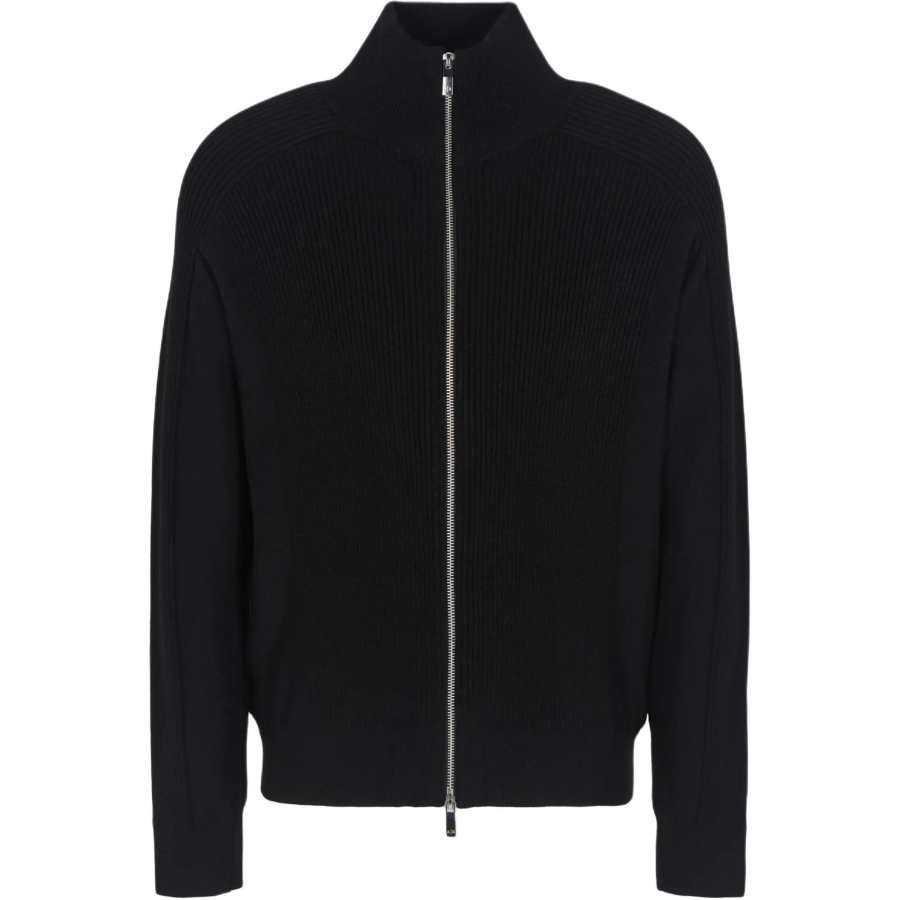 ARMANI EXCHANGE Ribbed-knit Zipped Cardigan