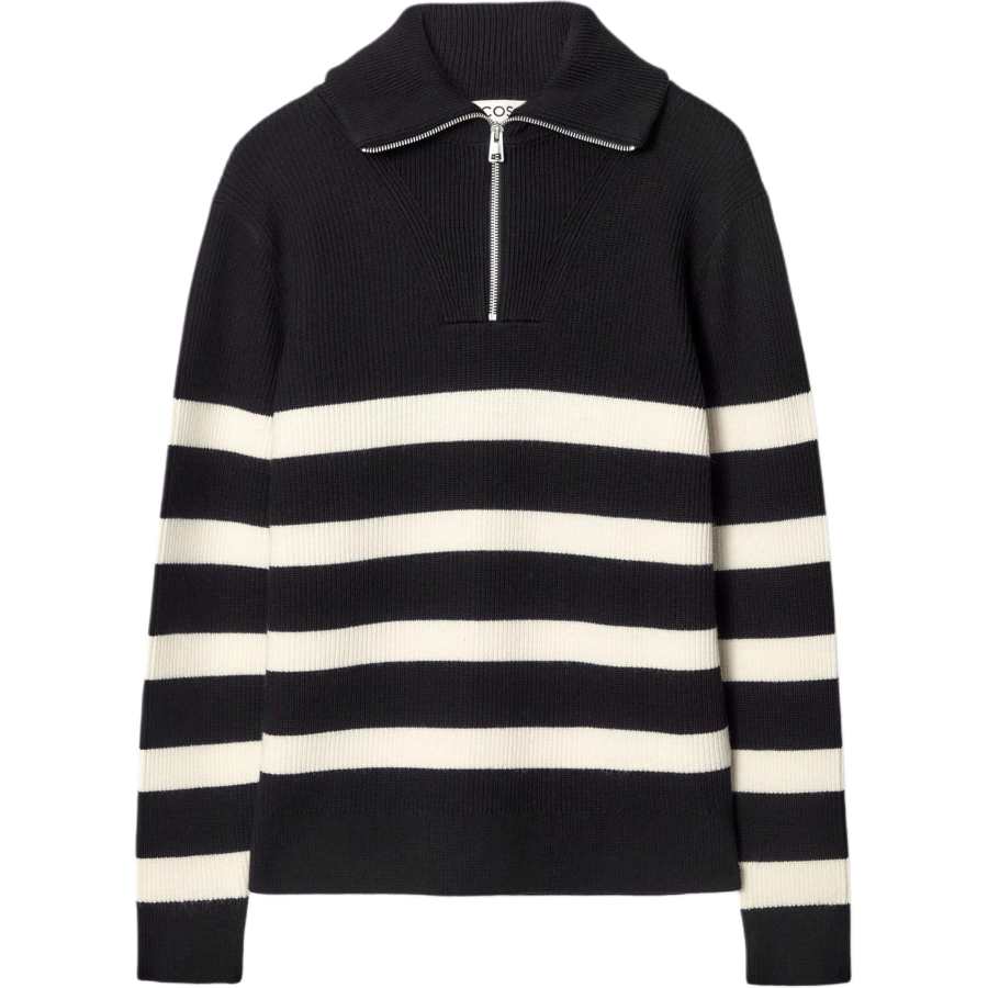 COS COS Sweaters Men's Black/Cream Lapel Moderate