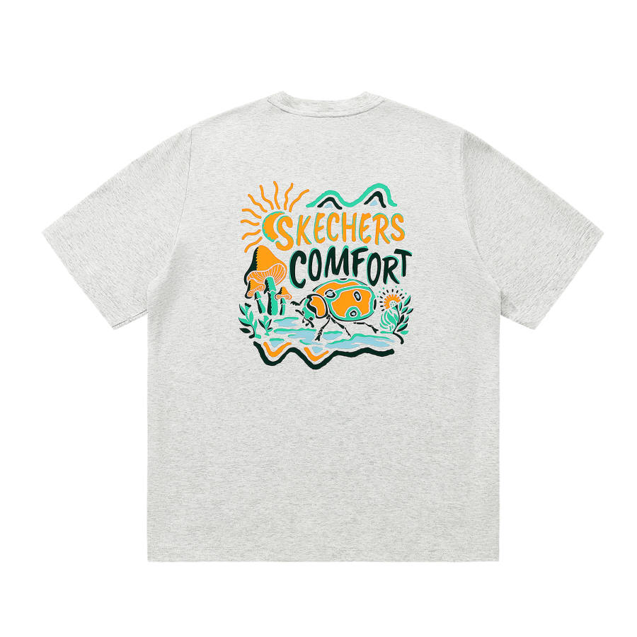 Skechers Elegant Diamond Collection T Shirt Unisex Light Heather Gray