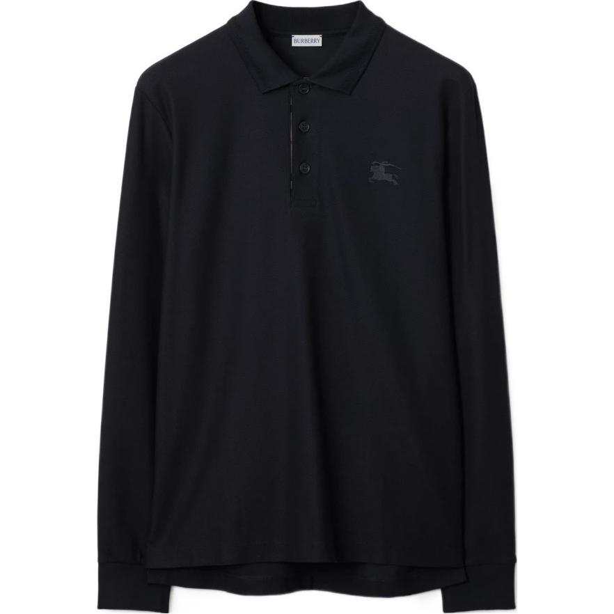 Burberry Ekd Motif Long Sleeved Polo Shirt