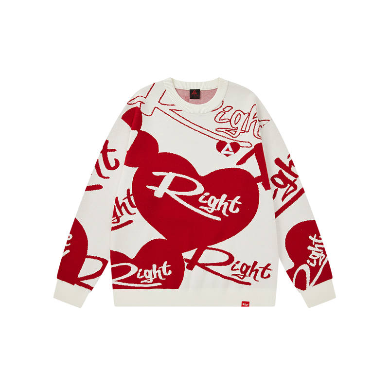 PEAK PEAK RIGHT Sweaters Unisex White Crew Neck Thickened Other