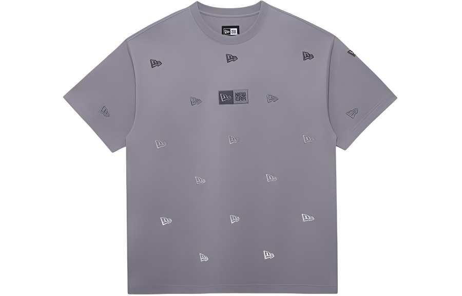 New Era T Shirts Unisex Gray Crew Neck Moderate Straight Fit