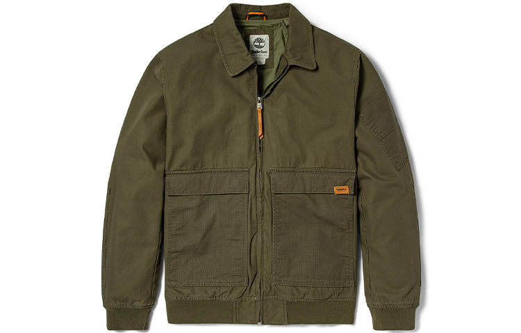 Timberland Jackets Men's Army Green Lapel Moderate Pilot