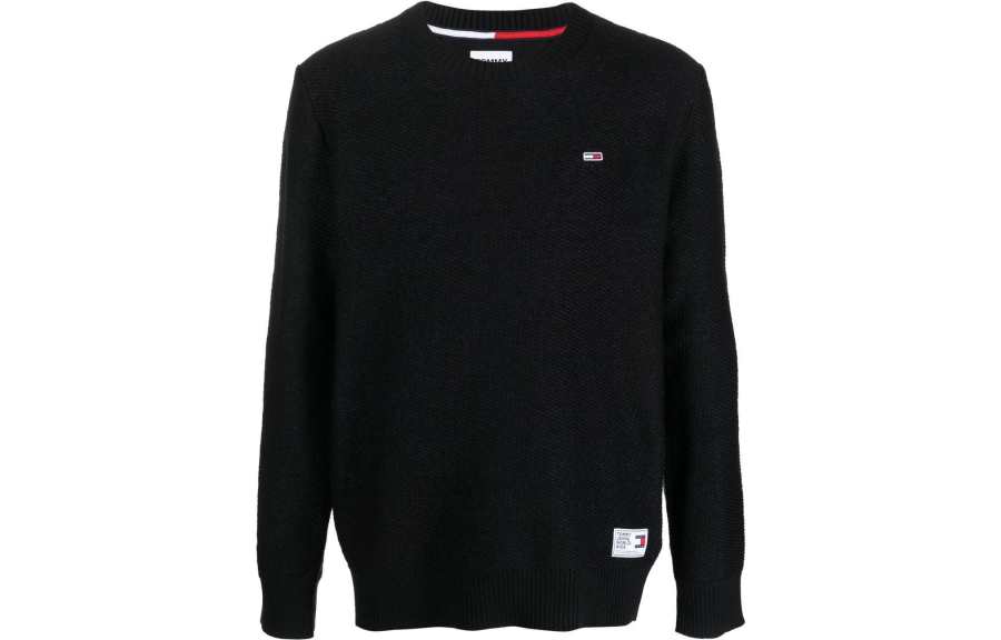 Tommy Hilfiger Crew Neck Fitted Regular Long Sleeved Sweatshirt Men's Black