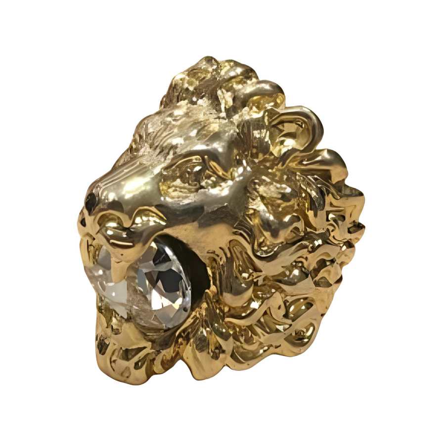 GUCCI Gucci 2000-2025 Plated Lion Head Ring 19 costume ring