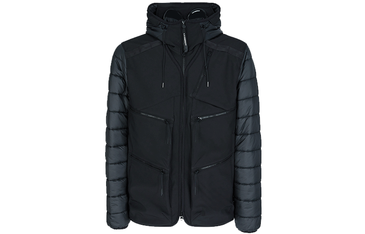 C.P.Company Jackets Men's Black Hooded Moderate Workwear