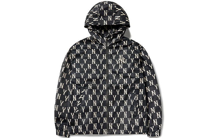 MLB Old Flower Jackets Unisex Black Hooded Moderate Straight Fit
