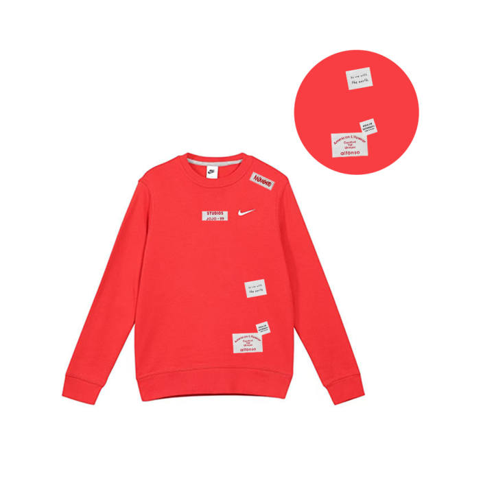 Nike Nike Sweatshirts Unisex Red Crew Neck Moderate