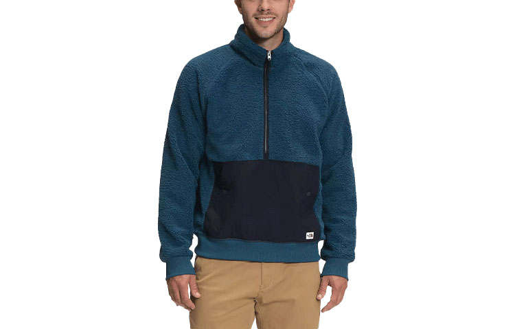 THE NORTH FACE Jackets Men's Turquoise Stand Collar Thickened Straight Fit