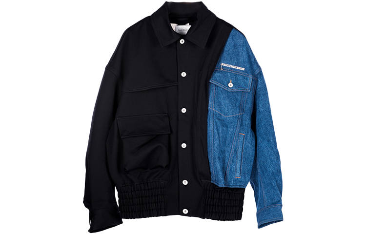 Feng Chen Wang Feng Chen Wang Jackets Men's Black Blue Lapel Moderate Other