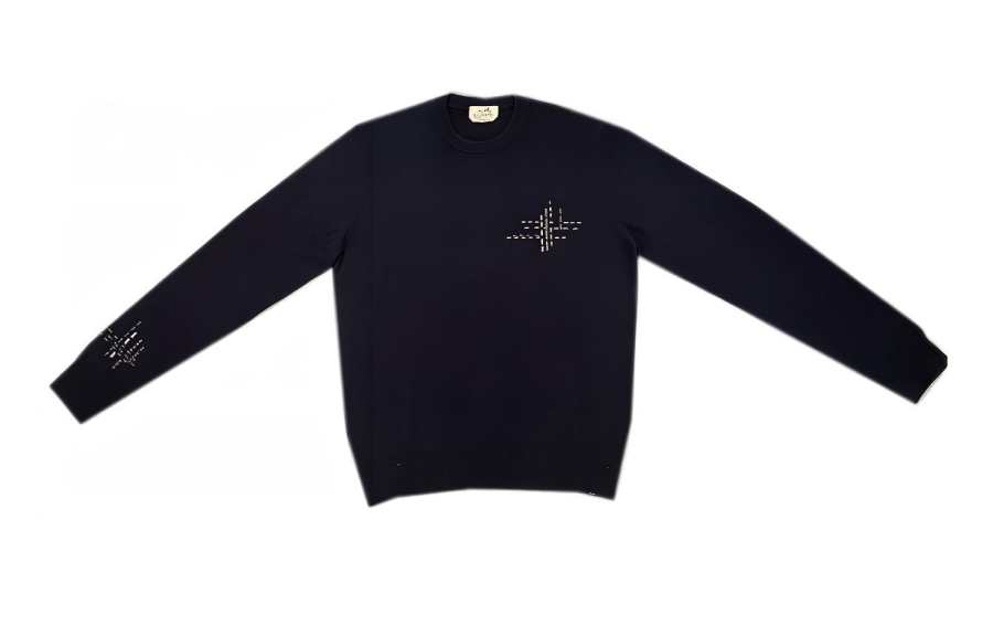 HERMES HERMES FW23 Sweater Men's Marine Blue