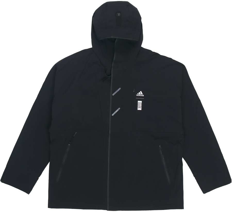 Adidas Adidas Wuji Series Wj Wv Jkt Logo Hooded Fleece Lined Sports Jacket Men's Black