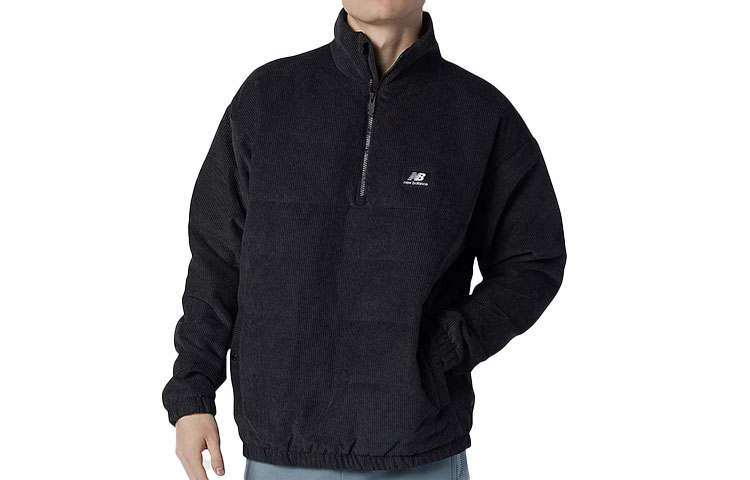 New Balance New Balance Jackets Men's Black Stand Collar Moderate Straight Fit
