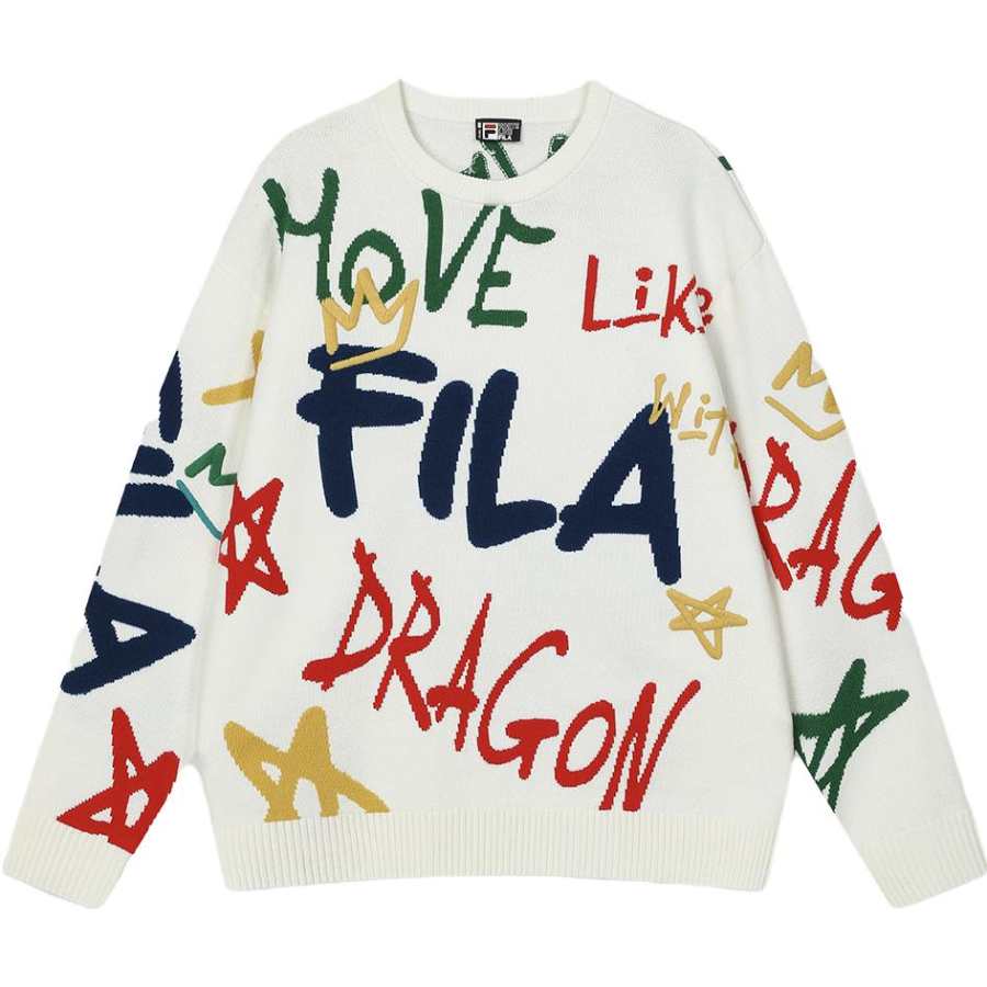 FILA Dragon Collection Knitwear Unisex Cloud White