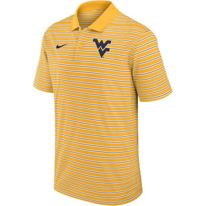 Nike Nike West Virginia Mountaineers Primetime Victory Striped Men's Nike Dri FIT College Polo