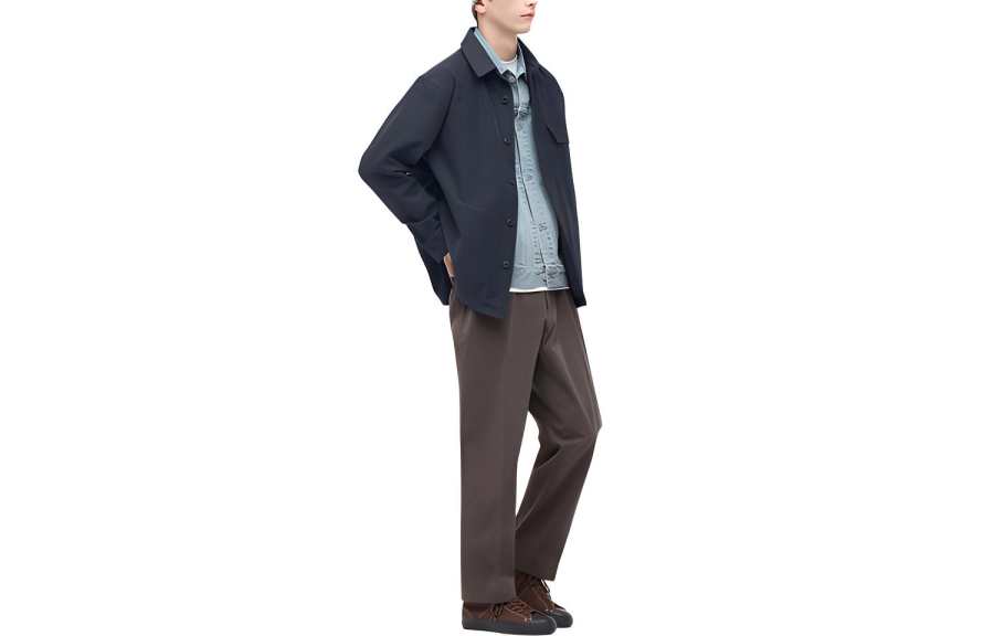 UNIQLO Jackets Unisex Navy Blue Lapel Moderate Other