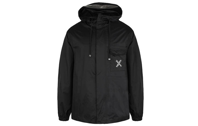 KENZO KENZO Jackets Men's Black Hooded Moderate Other