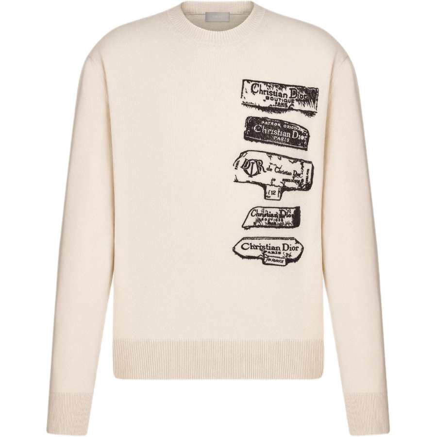 DIOR DIOR Sweaters Men's White Crew Neck Moderate