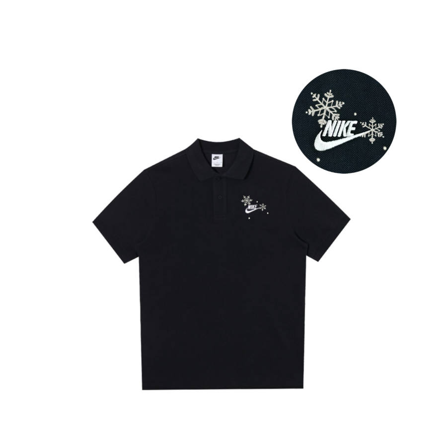 Nike Nike Polo Shirts Unisex Black Polo Collar Moderate Straight Fit