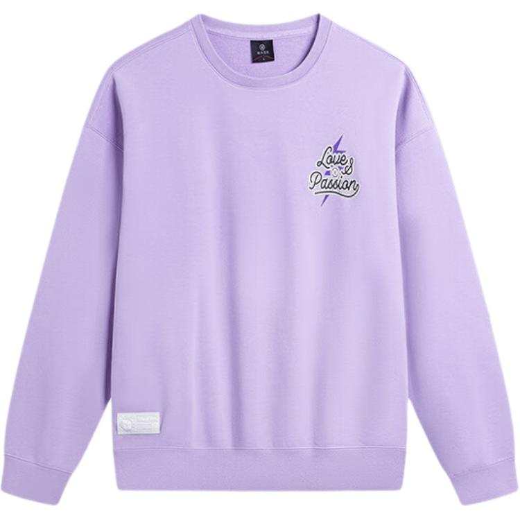 Li-Ning Li Ning Wade Collection, Letter Crew Neck Comfortable And Breathable Fleece Lined Thermal Sweatshirt Men's