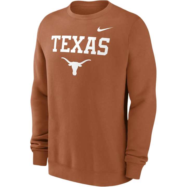 Nike Nike Texas Longhorns Primetime Primary Stack Men's Nike College Pullover Crew