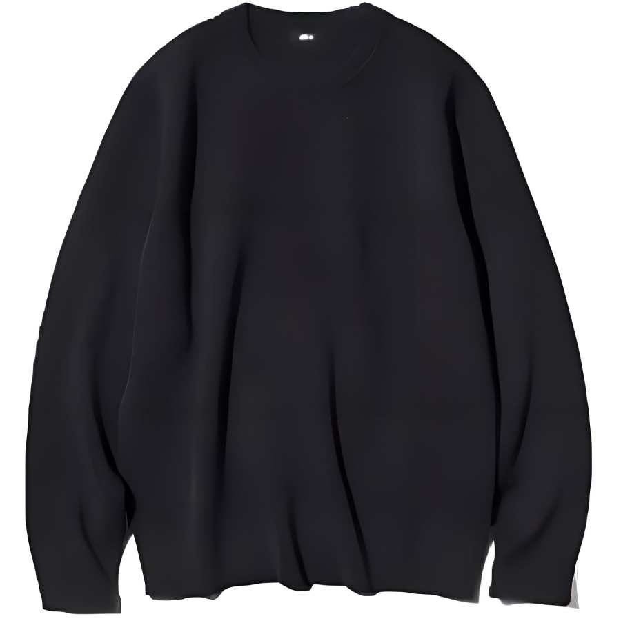 UNIQLO Sweaters Unisex 09 Black Crew Neck Moderate