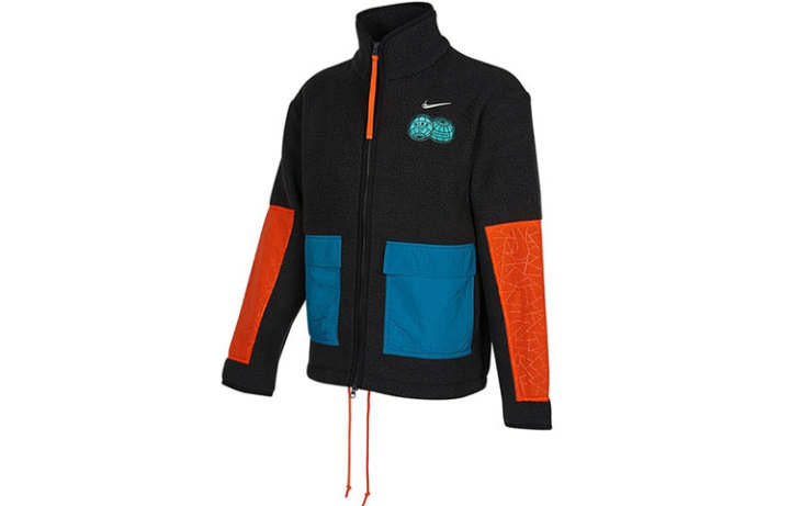 Nike Nike CNY Mens Color Block Logo Print Jacket Black