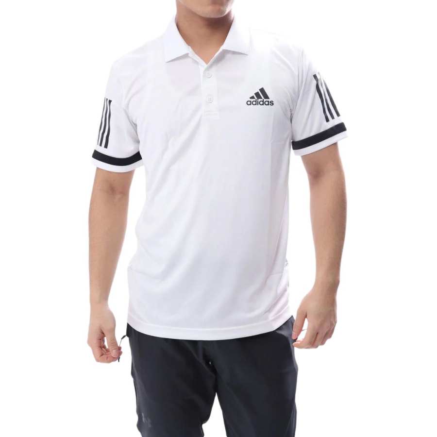 Adidas Adidas Polo Shirts Men's White Polo Collar Moderate Straight Fit