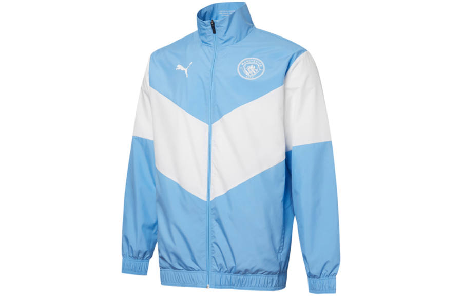 PUMA Manchester City Soccer Ball Club Jackets Unisex Blue Stand Collar Moderate Other