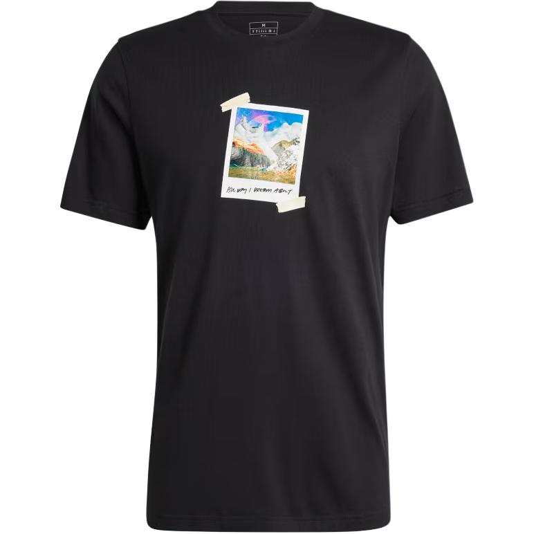 Adidas Adidas Day T Shirts Men's Black Crew Neck Moderate Straight Fit