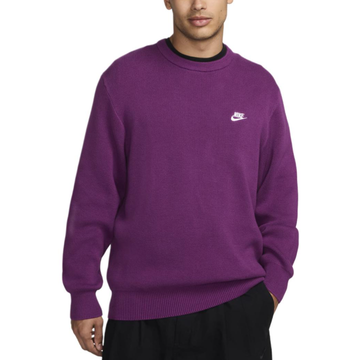 Nike Nike Club Men's Crew Neck Jumper Knitwear Men's Purple