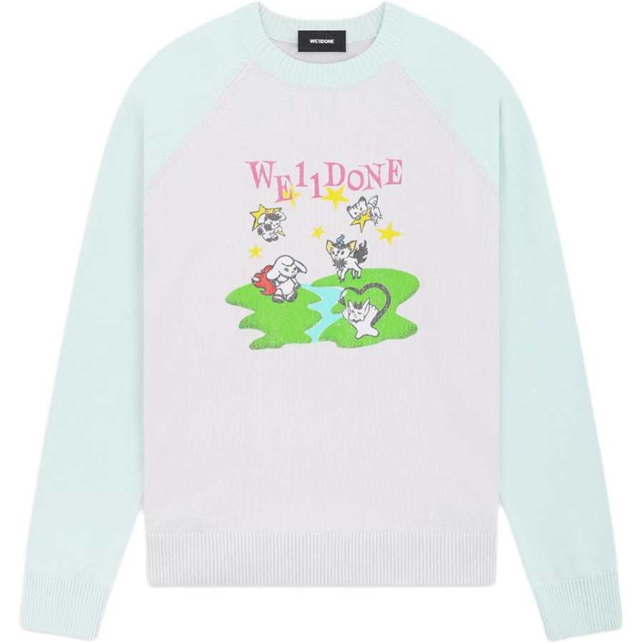 WE11DONE WE11DONE Sweaters Unisex White Crew Neck Moderate