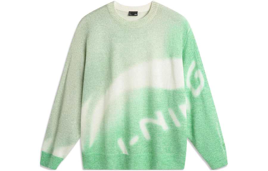 Li-Ning Li Ning Sports Life Collection Sweater Men's White Green All Over Print