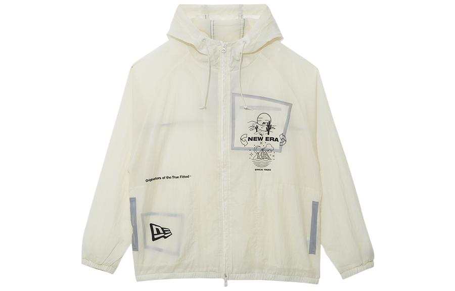 New Era Jackets Unisex White Hooded Non Detachable Thin Straight Fit