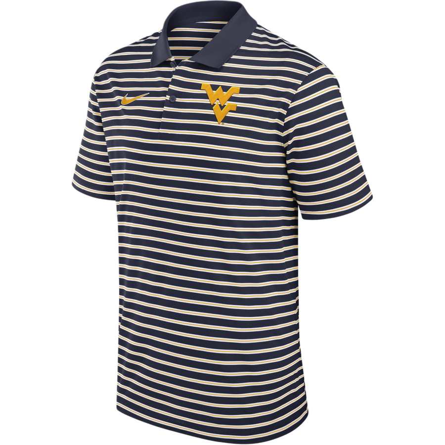 Nike Nike West Virginia Mountaineers Primetime Victory Striped Men's Nike Dri FIT College Polo