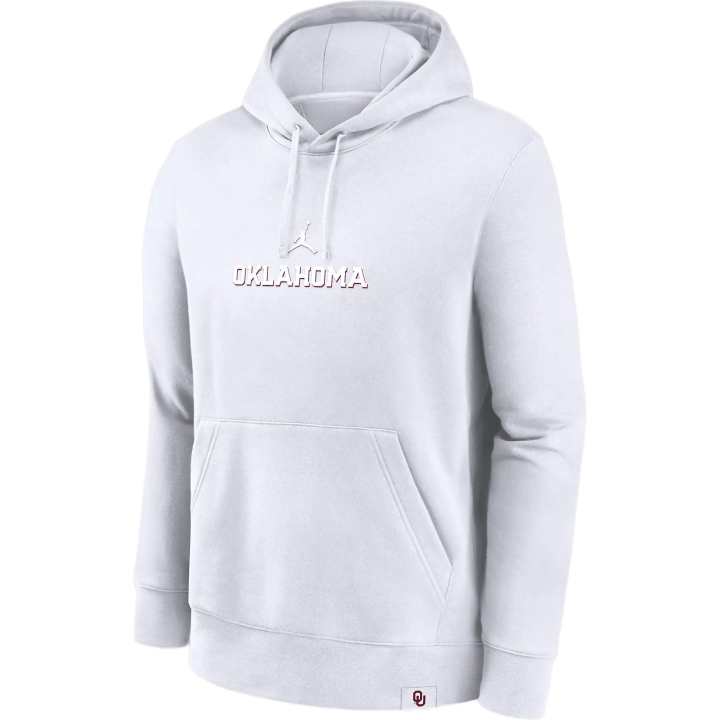 Jordan JORDAN Oklahoma Sooners Statement Wordmark Lockup Heavyweight Men's JORDAN College Pullover Hoodie