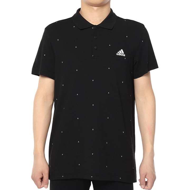 Adidas Adidas Polo Shirts Men's Black Polo Collar Moderate