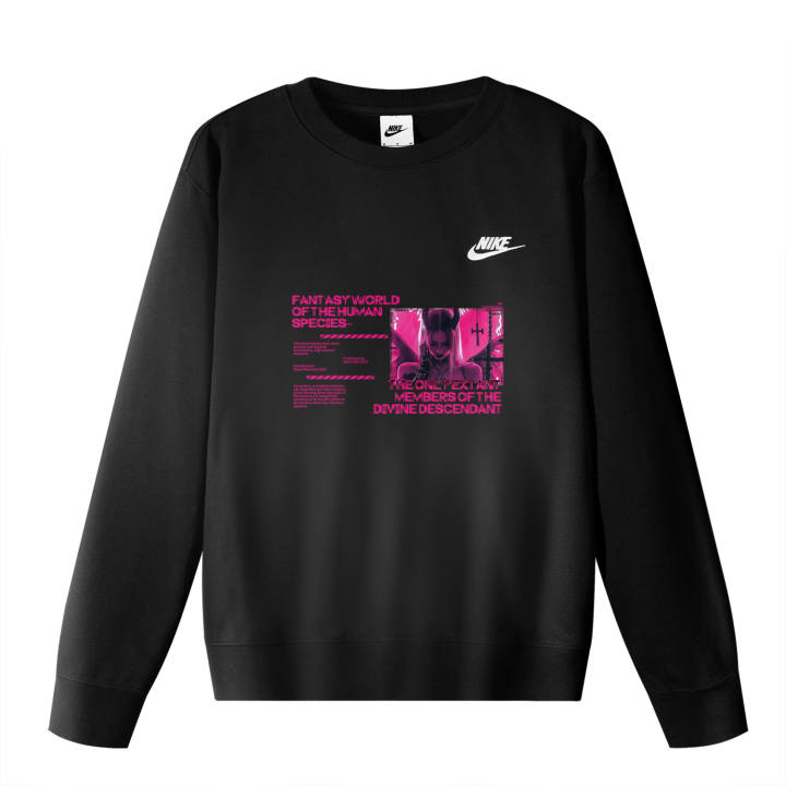 Nike Nike Sweatshirts Unisex Black Pink Allure B Crew Neck Moderate Regular