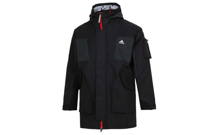 Adidas Adidas Jackets Men's Black Hooded Moderate Workwear