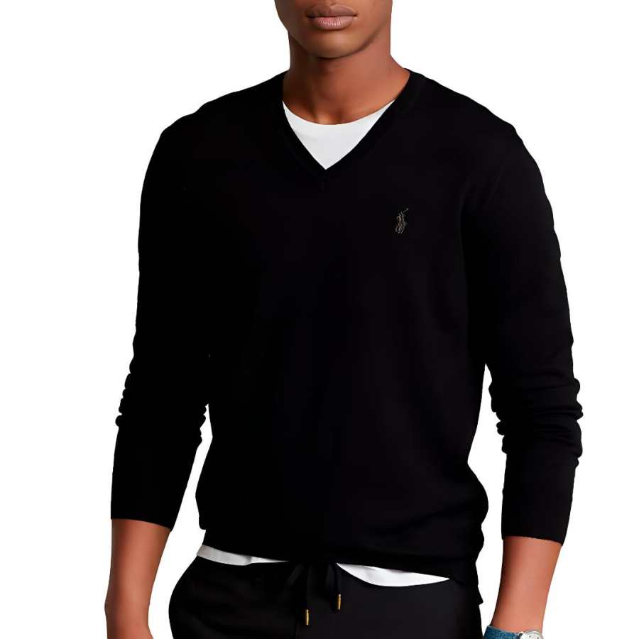 Polo Ralph Lauren Sweater Slim Fit Men's Black