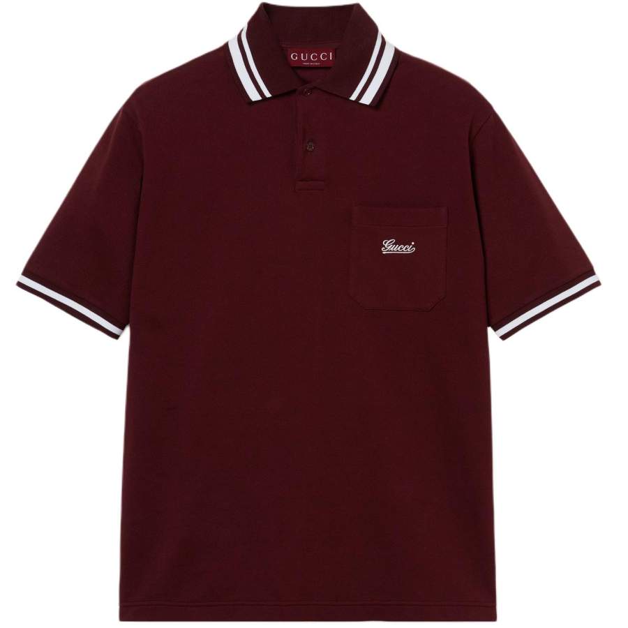 GUCCI Logo-embroidered Piqué Polo Shirt