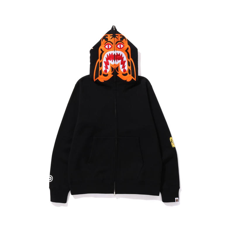 A BATHING APE Bape Tiger Full Zip Color Embroidery Hoodie