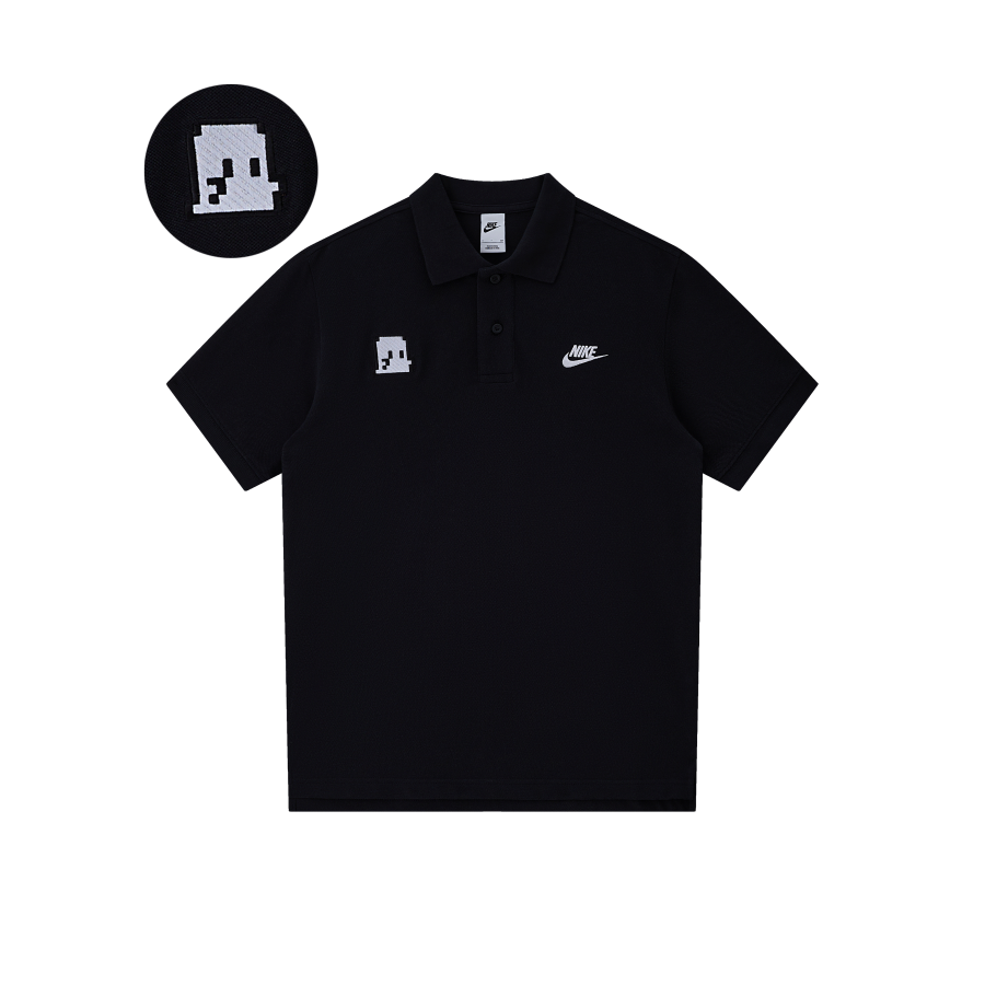 Nike Nike Polo Shirts Unisex Black Polo Collar Moderate Straight Fit