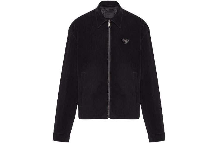 PRADA PRADA Triangle logo Velvet Blouson Jacket