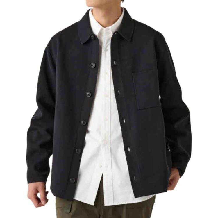UNIQLO Sweaters Unisex 09 Black Shirt Collar Moderate Cardigan