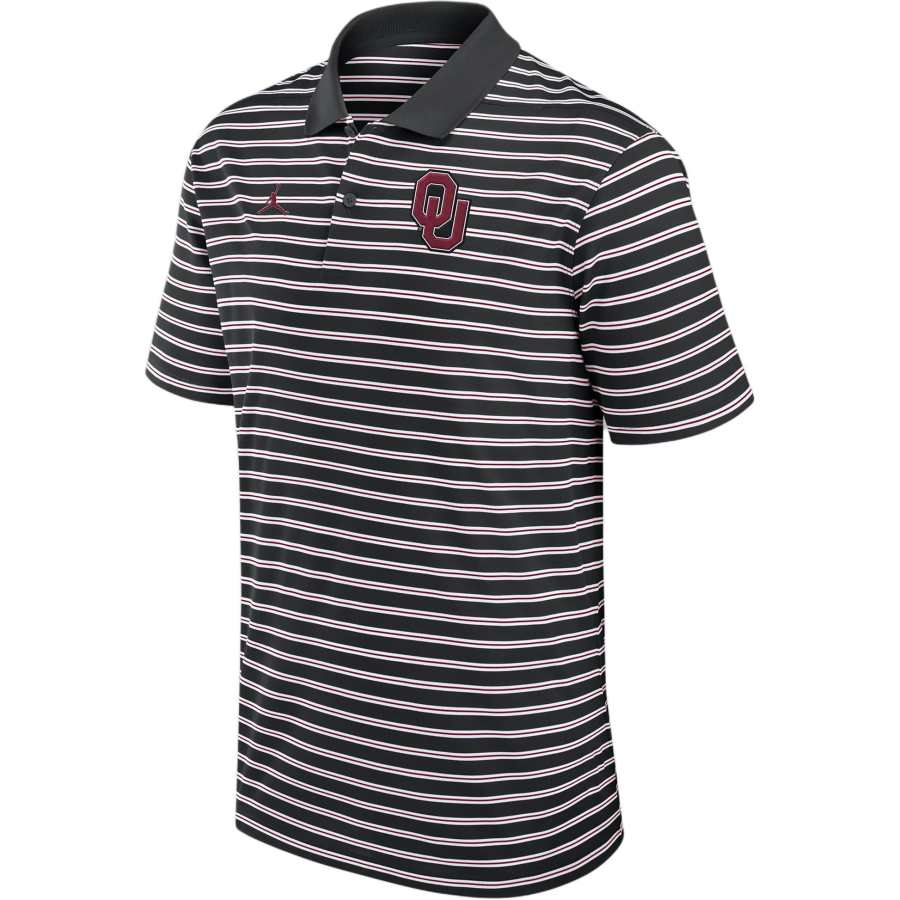 Jordan Jordan Oklahoma Sooners Primetime Victory Striped Men's Nike Dri FIT College Polo