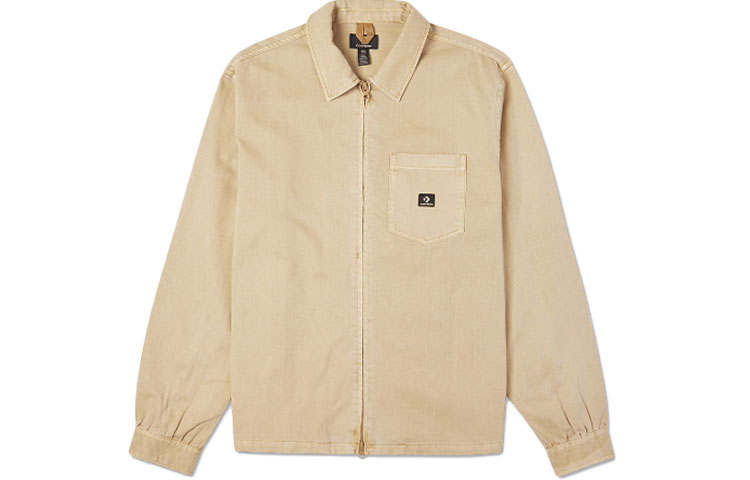Converse Converse WOVEN ZIPPER Jackets Unisex Khaki Lapel Moderate Other